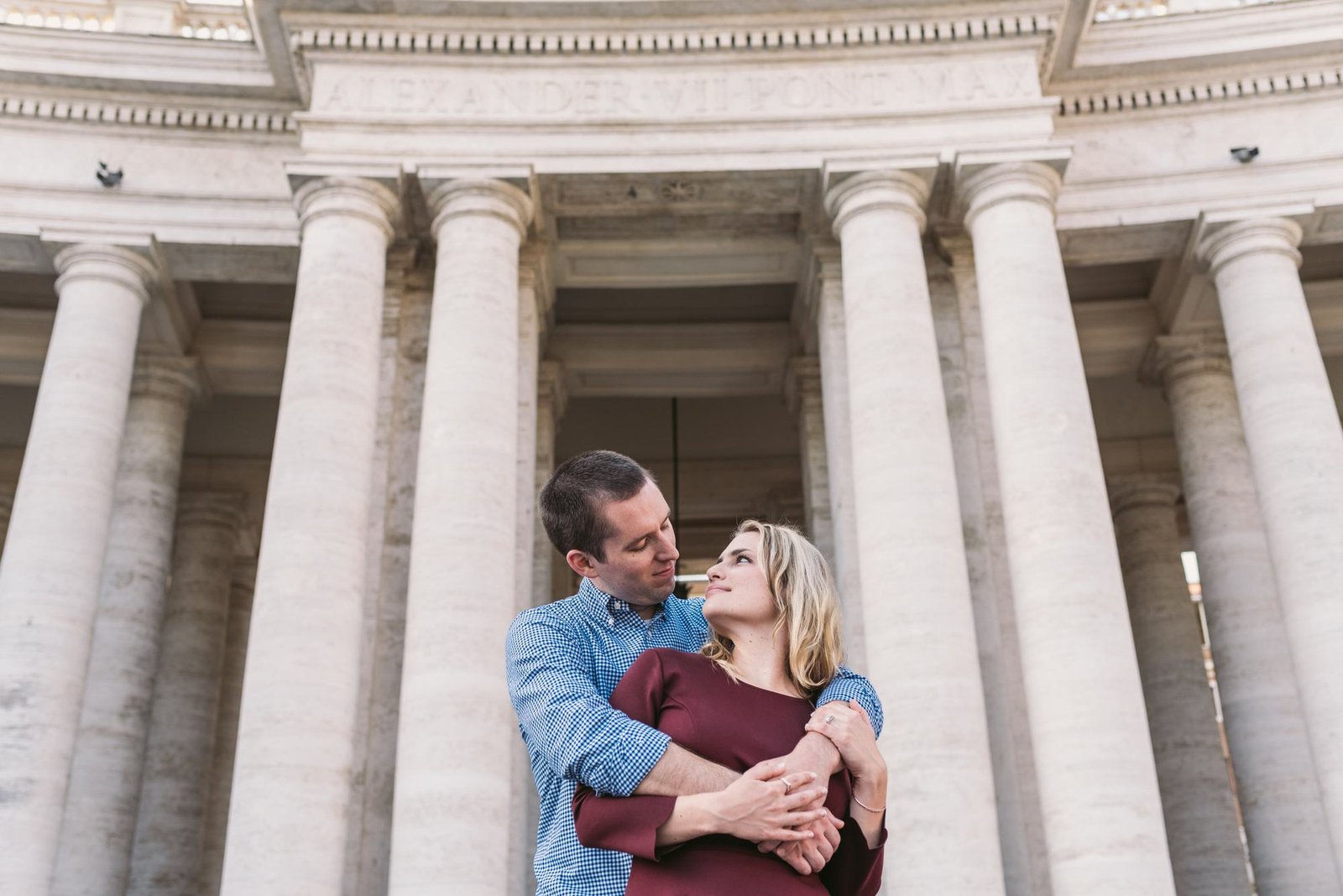A couple in St Peter's colonnade