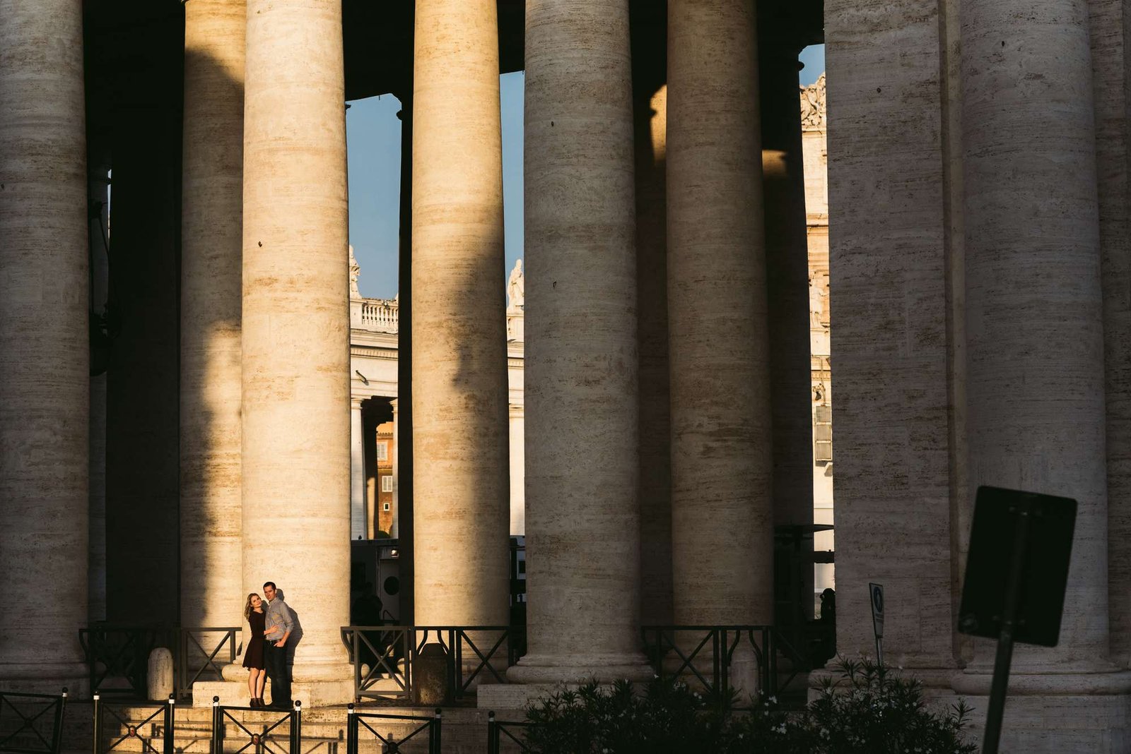 St Peter's colonnade in the first light